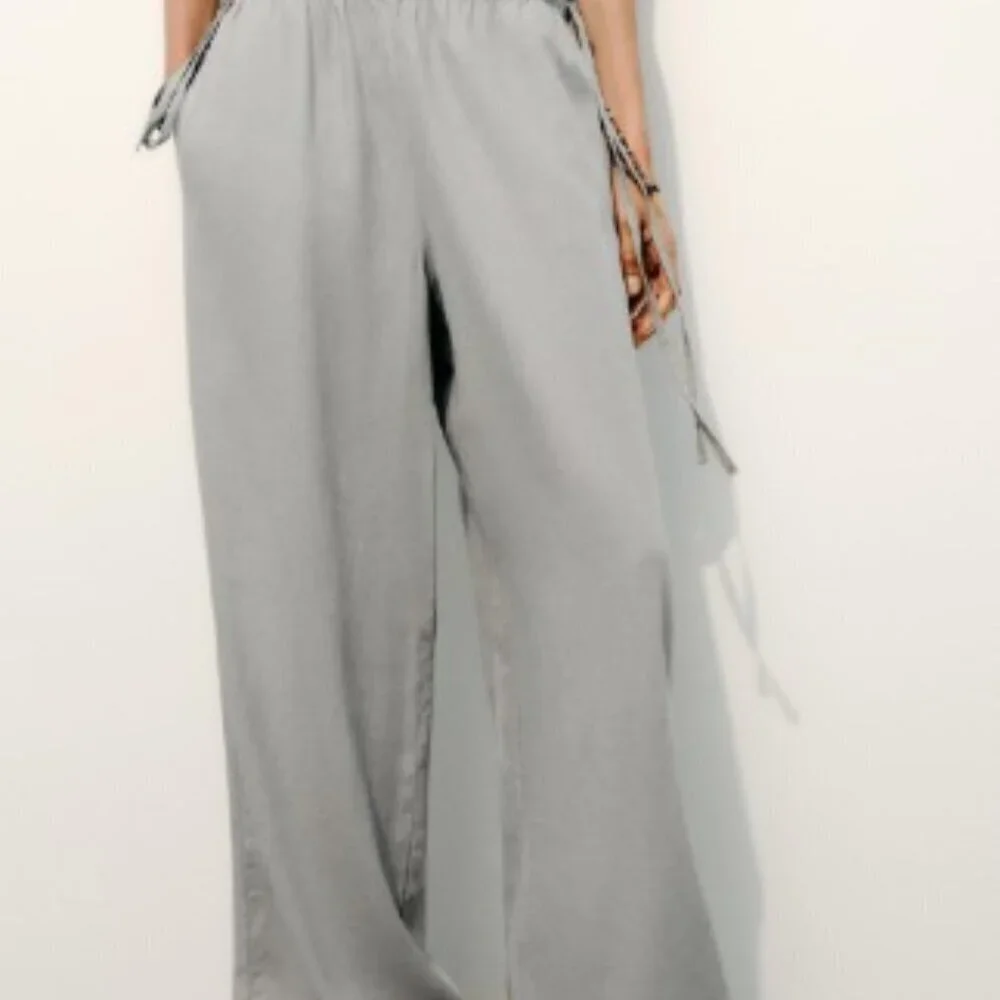 ZARA LINEN BLEND PALAZZO PANTS SIZE XS 1255/416/809